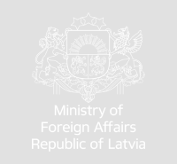 White coat of arms of the Ministry of Foreign Affairs on a transparent background
