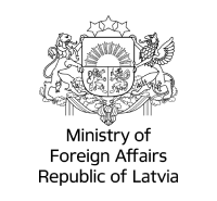 Black coat of arms of the Ministry of Foreign Affairs on a white background