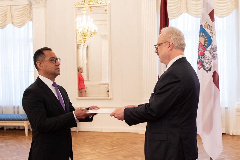 Ambassador of Latvia to the United Nations in Geneva, Bahtijors Hasans, receives credentials