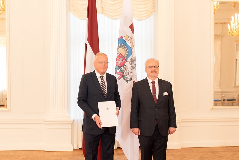 Credentials presented to the new Ambassador of Latvia to the State of Israel, Aivars Groza 