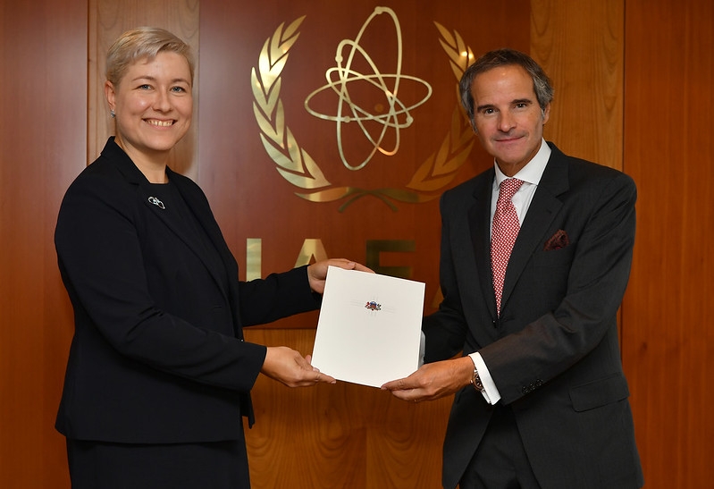Latvia's Ambassador to the UN, OSCE and other International Organizations in Vienna presents her credentials to the Director General of the International Atomic Energy Agency