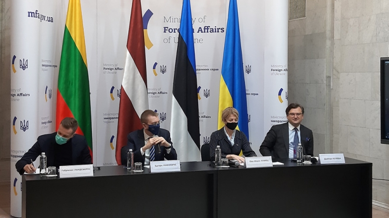 The Baltic States’ Foreign Ministers in Kyiv reaffirm solidarity with Ukraine and condemn Russia’s escalation of tension in the region