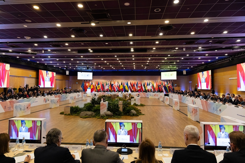 A view of the venue during Baiba Braže's speech