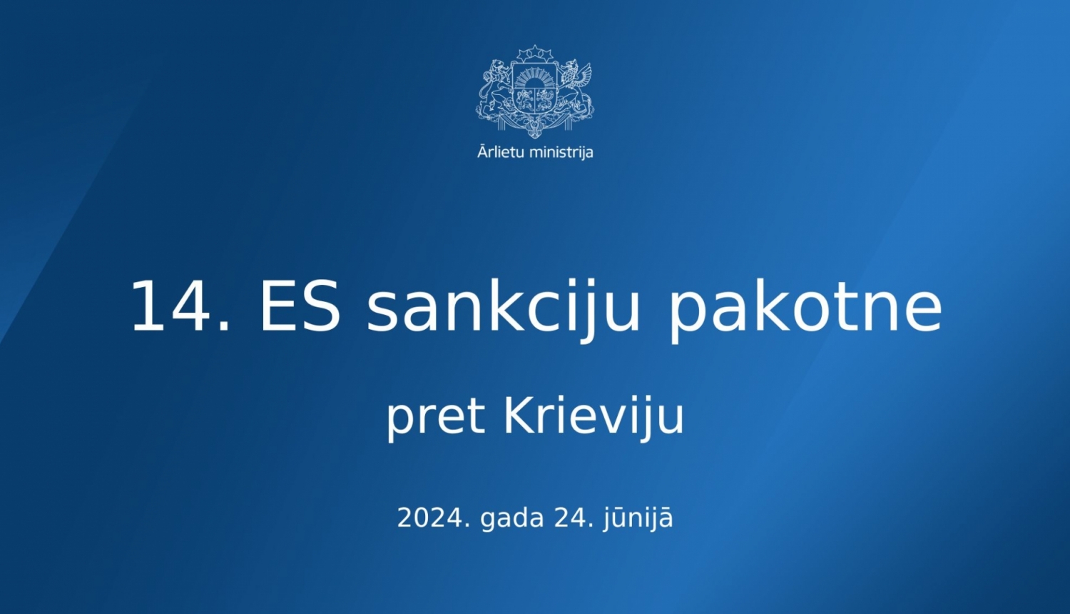 Uzraksts 14. ES sankciju pakone pret Krieviju 2024. gada 24. jūnijā