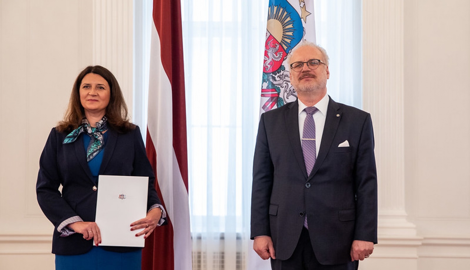 Valsts prezidents pasniedz akreditācijas vēstuli Latvijas vēstniecei Lielbritānijas un Ziemeļīrijas Apvienotajā Karalistē Ivitai Burmistrei