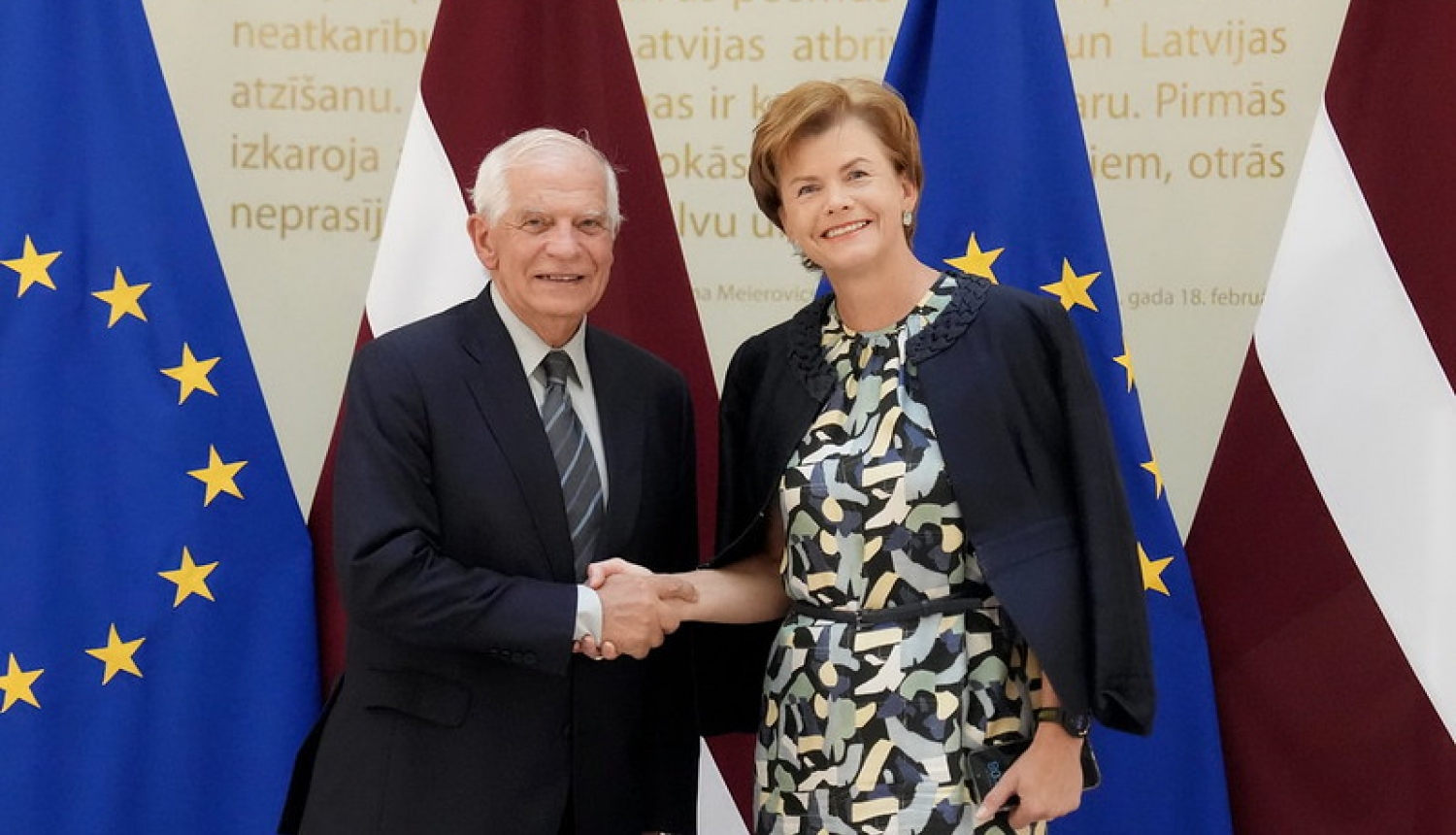 ārlietu ministre B.Braže un ES augstais pārstāvis Ž.Borels