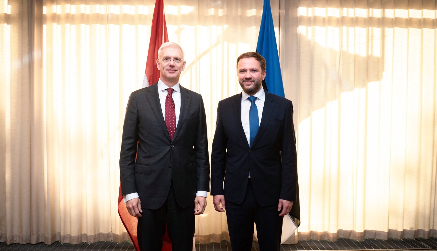 Latvijas ārlietu ministrs Krišjānis Kariņš un Igaunijas ārlietu ministrs Marguss Cahkna